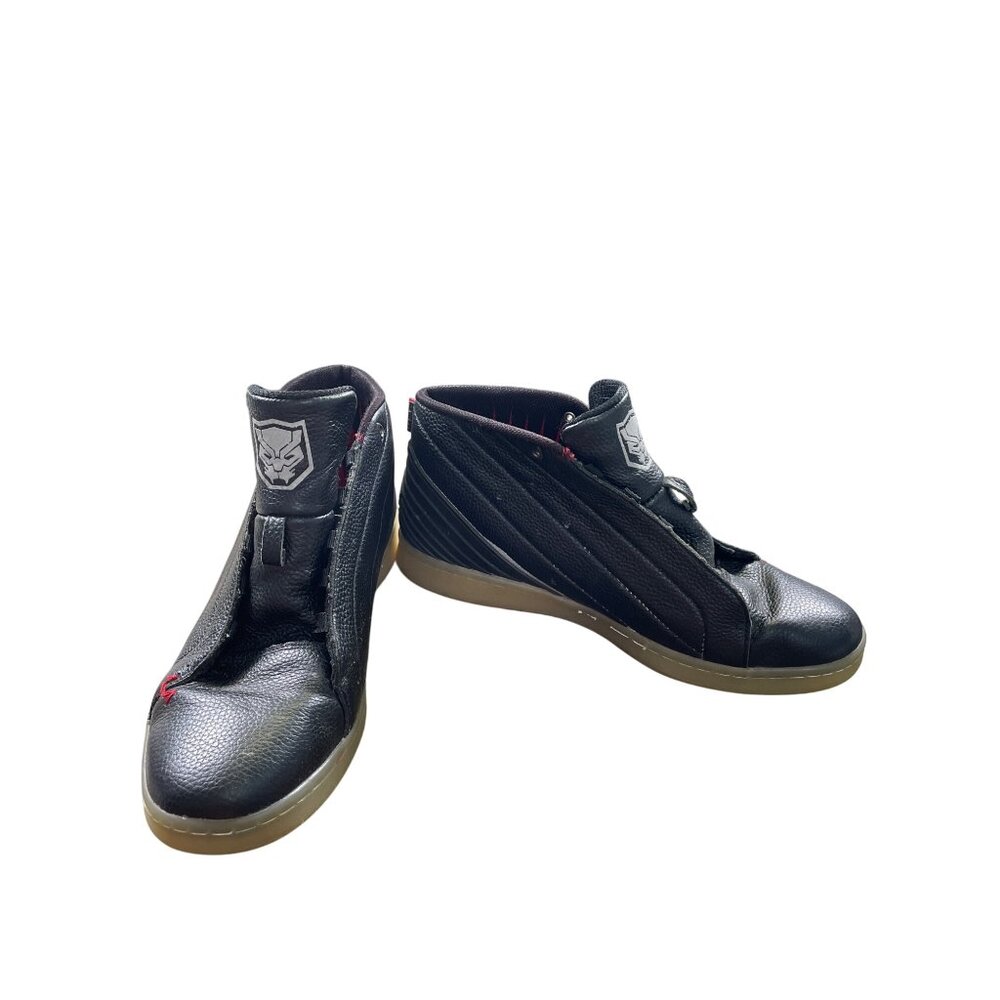 Marvel Black Panther Mens Black Leather High-Top Sneakers Sz 11 SKU 8700